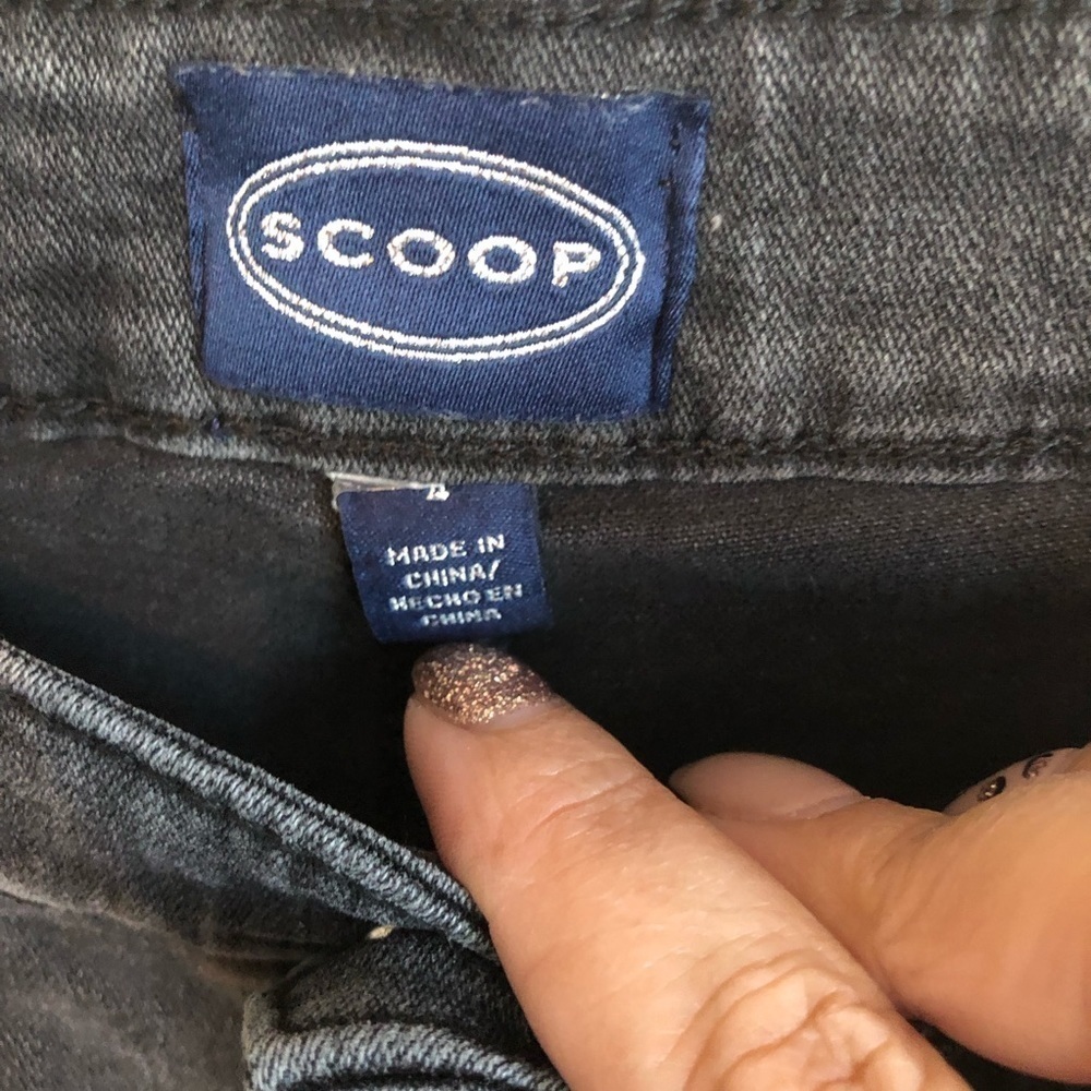 Scoop Faded Black Crop Straight Denim Jeans - Picture 5 of 9